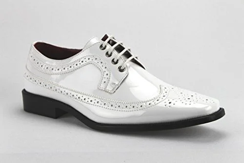 Oxfords with flexible sole-New Men's Tuxi 02 Formal Wing Tip Patent Leather Dress Oxford Shoes