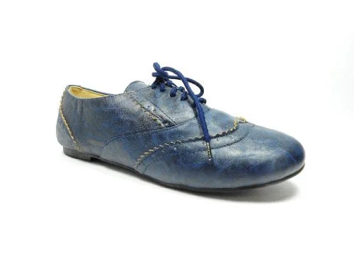 Oxfords with soft leather-Women's Maya-04 Lace Up Blucher Wing Tip Oxfords Shoes