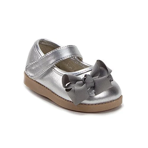 Flats with subtle heelsMooshu Trainers Toddler Girls Princess Bow Mary Jane Squeaker Flats Shoes