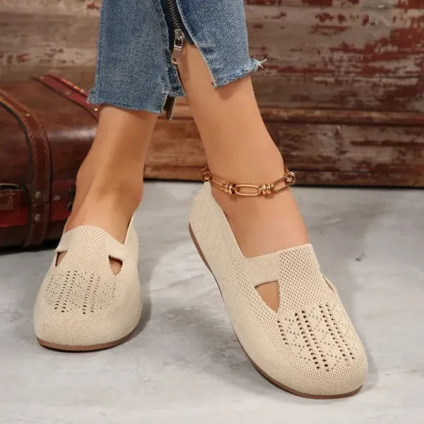 Flats for urban comfortOCW Women Orthopedic Shoes Chic Comfortable Breathable Knit Flats Slip-On