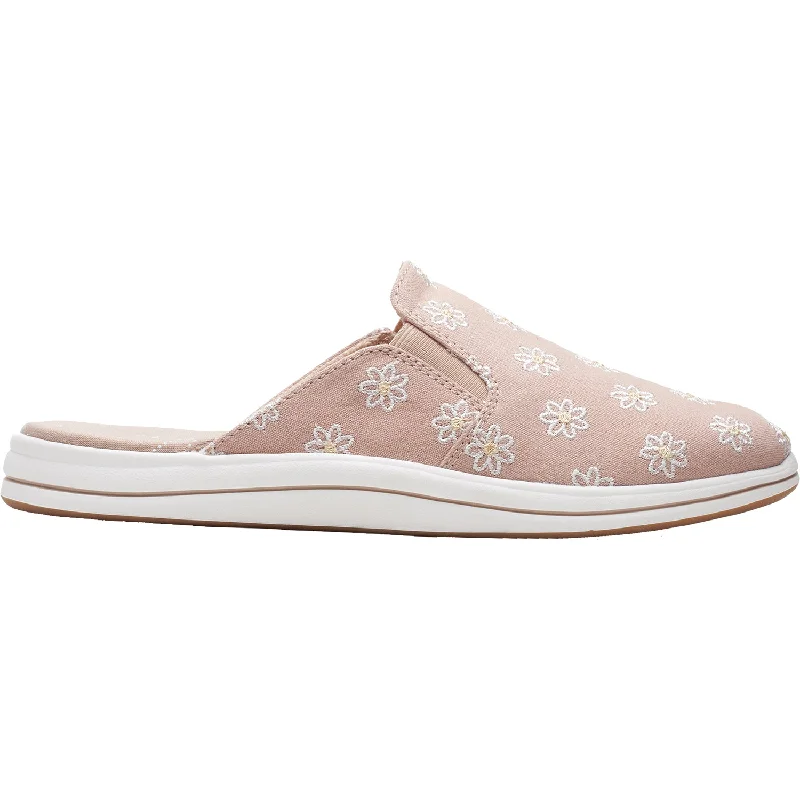 Comfortable Casual Shoes for Women with Fashionable Upper-Women's Clarks Breeze Shore Taupe Floral Canvas