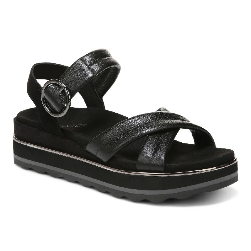 Sandals with cushioned heelsBlack Reyna Flatform Sandal by Vionic