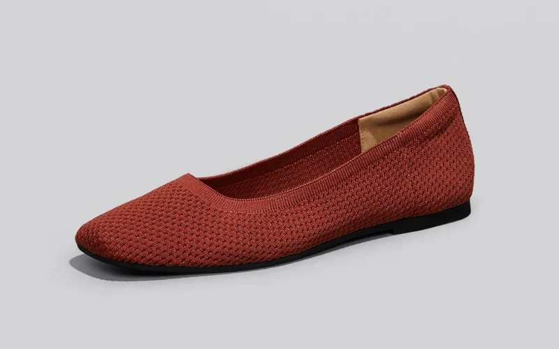 Flats with sleek designsPlush Square Flats : Burgundy