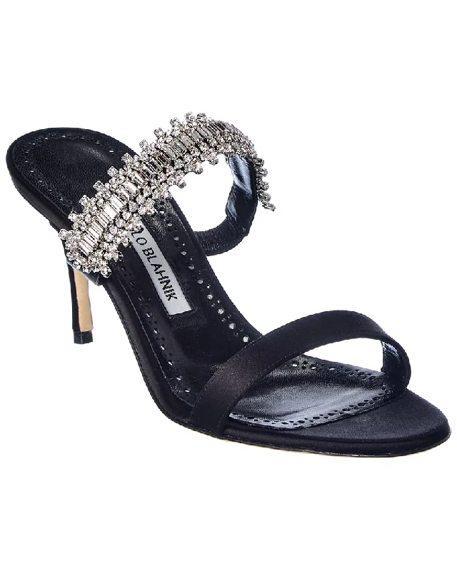 Sandals with side buckleManolo Blahnik Sako 70 Satin Sandal