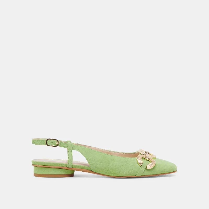 Flats with supportive patternsRAMANO FLATS LIME SUEDE