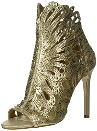 Sandals with subtle patternsJessica Simpson Women's Jayley Caged Heeled Sandal, Champagne, 8