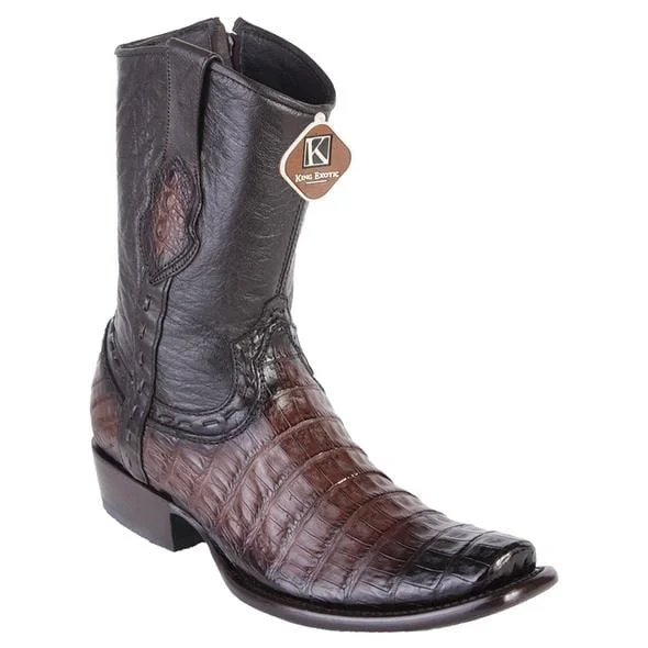 Boots with sleek heels-Boots with bold stitching-Men's King Exotic Caiman Belly Dubai Style Short Boot 479B8216