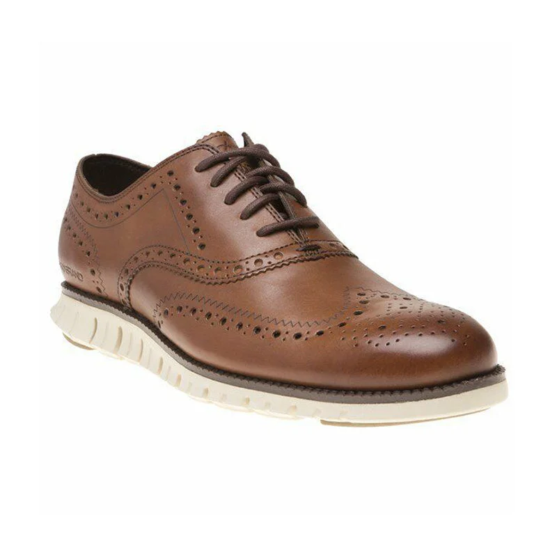 Oxfords for city appeal-Men's ZEROGRAND Wingtip Oxford British Tan