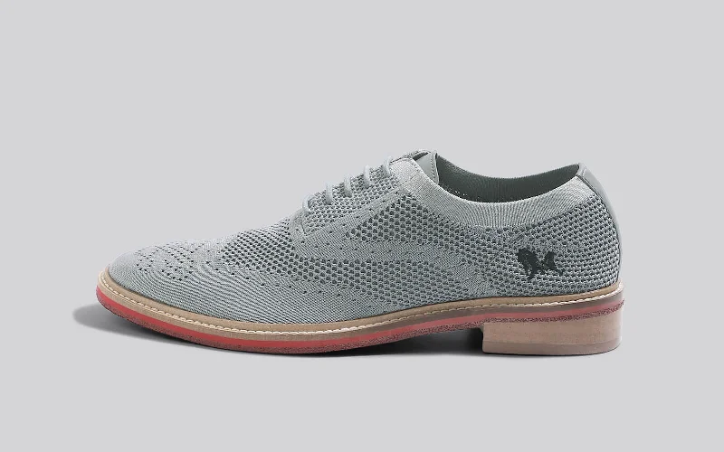 Oxfords with breathable leather-Oxford Knits : Grey