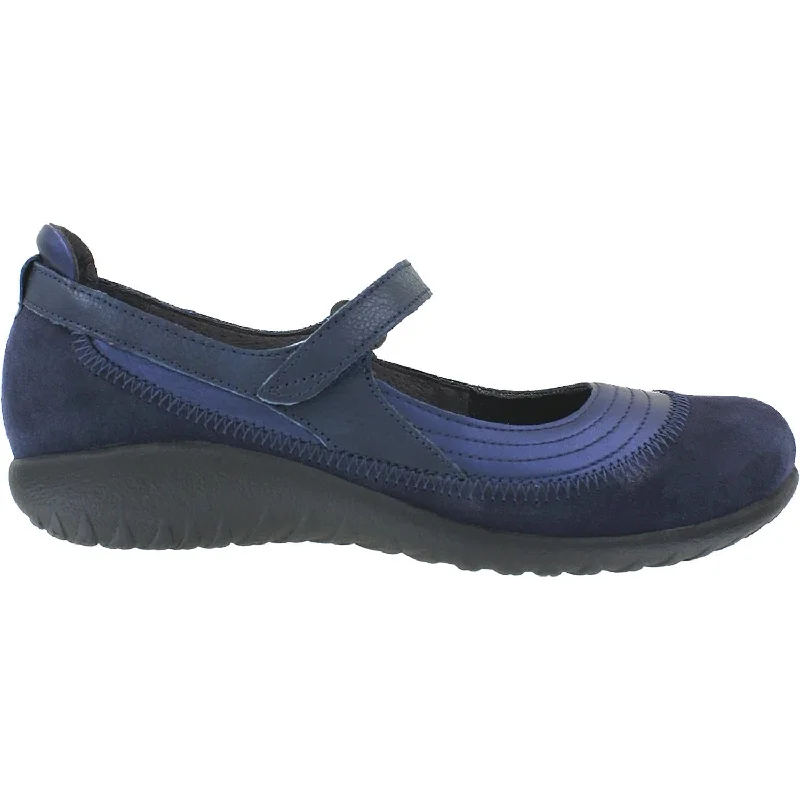 Comfortable Casual Shoes for Women with Padded Footbed-Women's Naot Kirei Polar Sea/Blue Velvet Leather/Nubuck