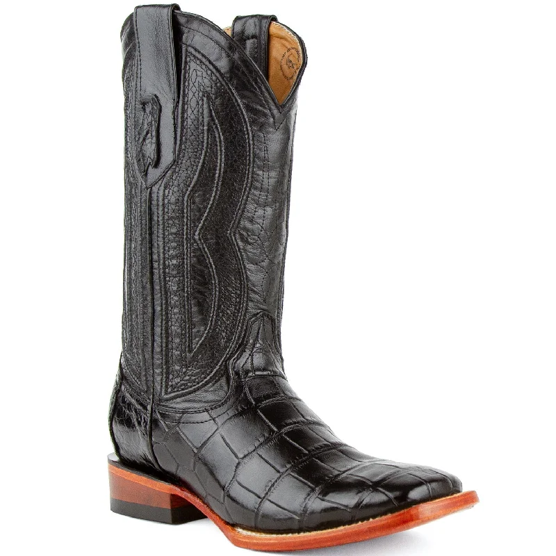 Boots with bold midsoles-Boots with flexible soles-Men's Ferrini Stallion Alligator Belly Square Toe Boots 1079304