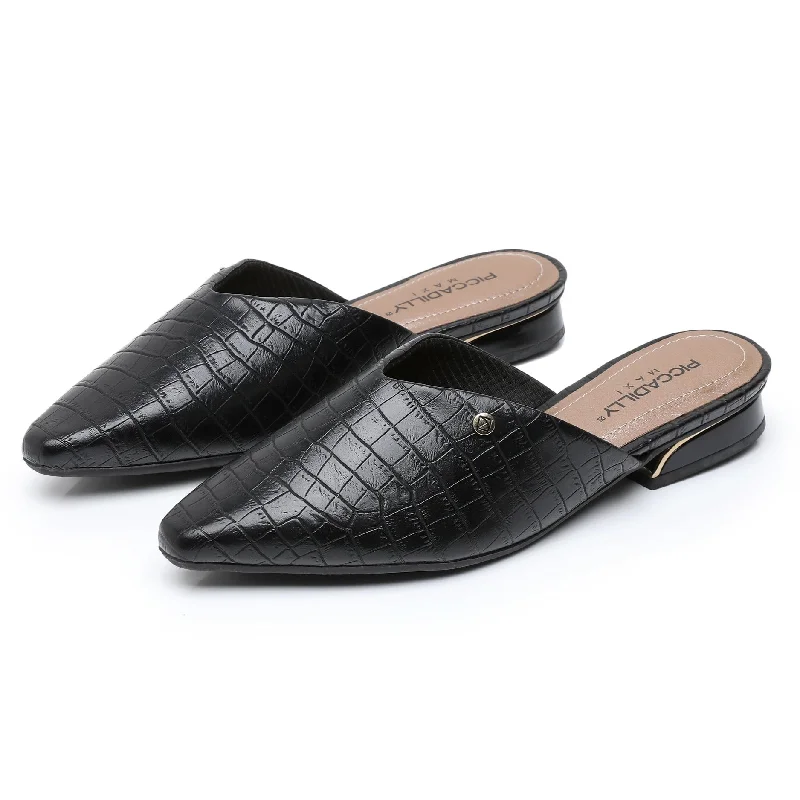 Flats for trendy designsVoguish Mule Flats - Black Croco (279.001-12)