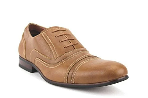 Oxfords for casual Fridays-Ferro Aldo Men's 19391L Round Cap Toe Lace Up Oxfords Dress Shoes