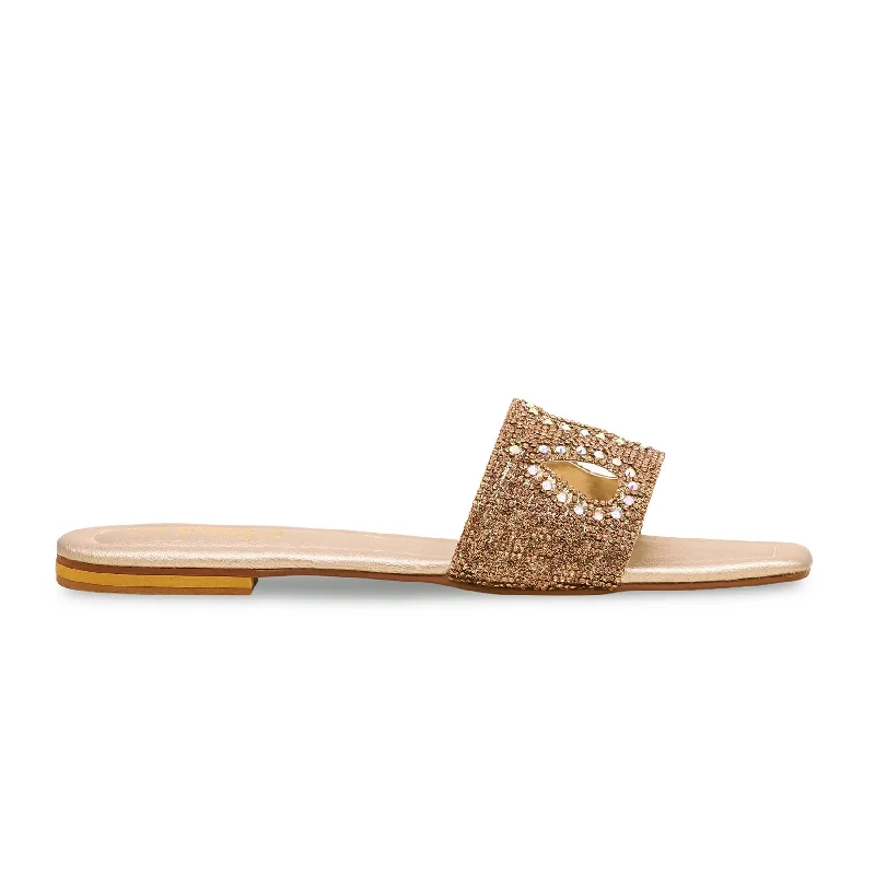 Slippers with sturdy soles-Golden Fancy Slipper FN7694