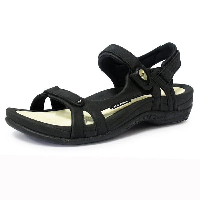 Sandals with supportive trendsWomen Signature: 9179 Black Beige