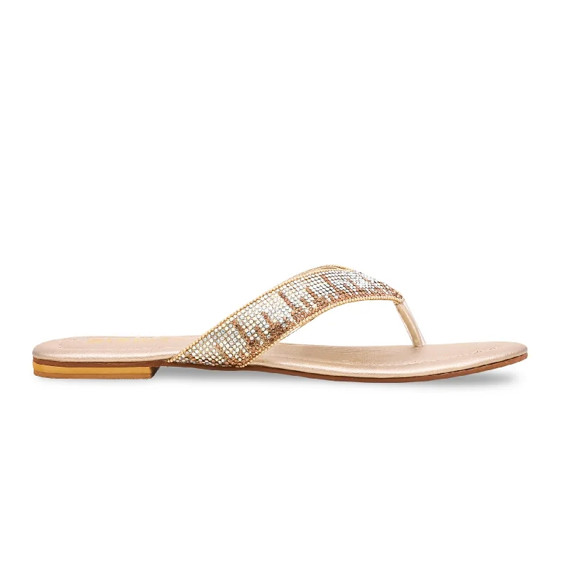 Slippers for long lounging-Golden Fancy Chappal FN0698