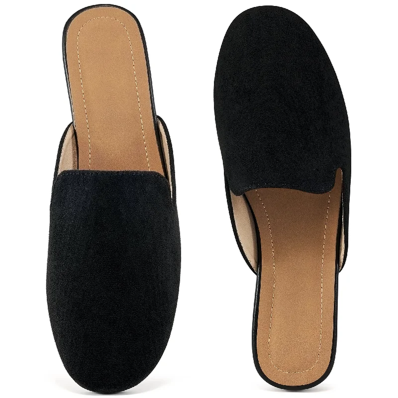 Flats with stylish trendsMules for Women Suede Clogs: Comfortable Slip On Women Flats Backless Slides Loafers Womens Mules