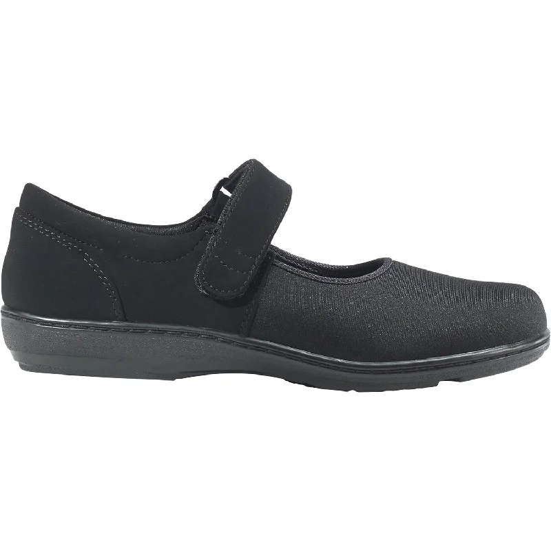 Comfortable Casual Shoes for Women with Cushioned Insole-Women's Aetrex Helen Black Stretch Fabric